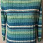 Lauren Ralph Lauren Women's Crew-Neck L/S Cable Knit Blue Striped Sweater Sz S