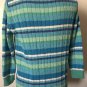 Lauren Ralph Lauren Women's Crew-Neck L/S Cable Knit Blue Striped Sweater Sz S