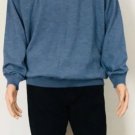 John Ashford Mens Extra Fine Merino Wool Pullover Sweater Heather Blue XL Tall