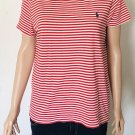 Polo Ralph Lauren Women's Short Sleeve T Shirt Red & White Striped Large L Polo Ralph Lauren Women's Short Sleeve T Shirt Red & White Striped Large L