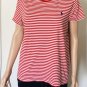 Polo Ralph Lauren Women's Short Sleeve T Shirt Red & White Striped Large L