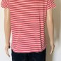 Polo Ralph Lauren Women's Short Sleeve T Shirt Red & White Striped Large L