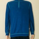 TOMMY BAHAMA Pullover Mens size Large Blue Green Quarter Zip Reversible Sweater