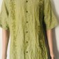 Tommy Bahama Mens Short Sleeve Linen Button Up Hawaiian Shirt Green Sz L