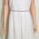 Vineyard Vines Womens Sleeveless White Fit & Flare Eyelet Dress Sz 10