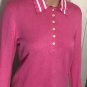 Ralph Lauren Women&acirc;��s Sweater Pink White Detachable Collar & Cuffs Sz M