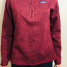 Patagonia Women's Better Sweater 1/4 Zip Fleece Lined Pullover Heather Maroon S