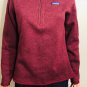 Patagonia Women's Better Sweater 1/4 Zip Fleece Lined Pullover Heather Maroon S