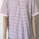 Brooks Brothers Original Fit Performance Men's Polo Pink Striped Shirt  Sz  2XL