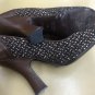 Prada tweed woven marrone vintage maryjane pumps heel leather and wool tweed 39