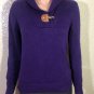 Lauren Ralph Lauren Sweater Womens Shawl Collar Purple Top Gold Clasp sz S