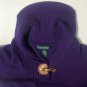 Lauren Ralph Lauren Sweater Womens Shawl Collar Purple Top Gold Clasp sz S
