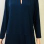 Ralph Lauren Womens Jersey Keyhole Long Sleeve Stretch Tunic Top Blue Sz L