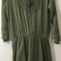 Lauren Ralph Lauren Jeans Co. Olive Green Embroidered Gauze A-Line Dress Sz 6
