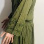 Lauren Ralph Lauren Jeans Co. Olive Green Embroidered Gauze A-Line Dress Sz 6