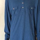 Tommy Bahama Jeans Mens Long Sleeve Two Pockets Polo Shirt Blue Sz 2XL