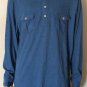Tommy Bahama Jeans Mens Long Sleeve Two Pockets Polo Shirt Blue Sz 2XL