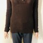 Ralph Lauren Womens Brown Knit V NECK Sweater Front Toggle size Petite Small
