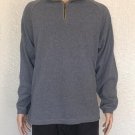 Tommy Bahama Mens Sweater Size L Pullover Gray  Green Trim Half Zip Long Sleeve