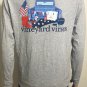 Vineyard Vines Mens Long Sleeve America Game Day Gray Pocket T-Shirt Sz S