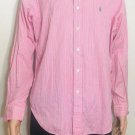 Ralph Lauren Classic Fit Mens Pink Striped Dress Shirt Sz 16 34/35