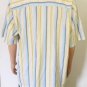 Tommy Bahama Men's XL Stripes Blue Yellow Green Ivory Shirt Palm Tree Logo