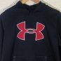 Under Armour Boys Hoodie Black Sweatshirt Red Logo YOUTH Size Large