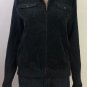 Lauren Ralph Lauren Black Corduroy Knit Sleeves Full Zip Jacket Womens Sz L