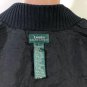 Lauren Ralph Lauren Black Corduroy Knit Sleeves Full Zip Jacket Womens Sz L