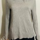 Lauren Ralph Lauren Womens Cowl Neck Long Sleeve Cotton Blend Gray Sweater Sz L