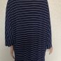 Lauren Ralph Lauren Womens Tunic Top Blouse 2X Blue Gray Stripe Long Sleeve