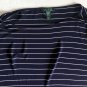 Lauren Ralph Lauren Womens Tunic Top Blouse 2X Blue Gray Stripe Long Sleeve