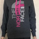 The North Face Grey/Pink Trivert Logo Womens Hoodie Size S/P The North Face Grey/Pink Trivert Logo Womens Hoodie Size S/P