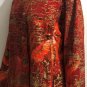 Chicos Womens 100% Cotton Button Up Red Orange Abstract Mock Neck Jacket Top 3