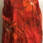 Chicos Womens 100% Cotton Button Up Red Orange Abstract Mock Neck Jacket Top 3