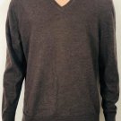 GAP Mens 100% Extra Fine Merino Wool V- Neck Brown Heather Sweater Size L GAP Mens 100% Extra Fine Merino Wool V- Neck Brown Heather Sweater Size L