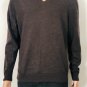 GAP Mens 100% Extra Fine Merino Wool V- Neck Brown Heather Sweater Size L