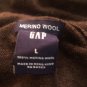 GAP Mens 100% Extra Fine Merino Wool V- Neck Brown Heather Sweater Size L