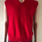 Turnbury Extra Fine Merino Wool Sweater Mens Red Vest  Soft Pullover V neck L