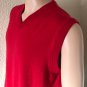 Turnbury Extra Fine Merino Wool Sweater Mens Red Vest  Soft Pullover V neck L
