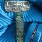 L-RL Ralph Lauren Active Womens 1/2 Zip Ribbed Sweater Patched Shoulder Blue M