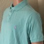 Ralph Lauren Custom Fit Mens Polo Size Large Aqua Short sleeve Shirt