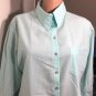 Chico's Womens Green White Striped Long Sleeve Button Up Shirt Sz 2
