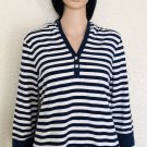 L-RL Lauren Active Womens 3/4 Sleeves Hoodie Pullover Navy White Sz L L-RL Lauren Active Womens 3/4 Sleeves Hoodie Pullover Navy White Sz L