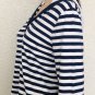 L-RL Lauren Active Womens 3/4 Sleeves Hoodie Pullover Navy White Sz L