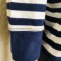L-RL Lauren Active Womens 3/4 Sleeves Hoodie Pullover Navy White Sz L
