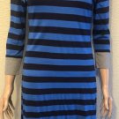 Patagonia Womens sz S Striped Dress Blue/Black Organic Cotton Tencel 3/4 Sleeve