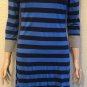 Patagonia Womens sz S Striped Dress Blue/Black Organic Cotton Tencel 3/4 Sleeve