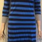 Patagonia Womens sz S Striped Dress Blue/Black Organic Cotton Tencel 3/4 Sleeve
