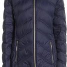 Michael Kors Packable Hooded Zip Down Puffer Jacket Blue XL NEW